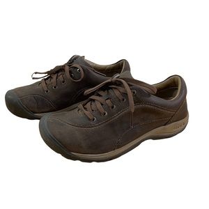 Keen Presidio 11 Brown Leather Walking Shoes Womens Size 6.5